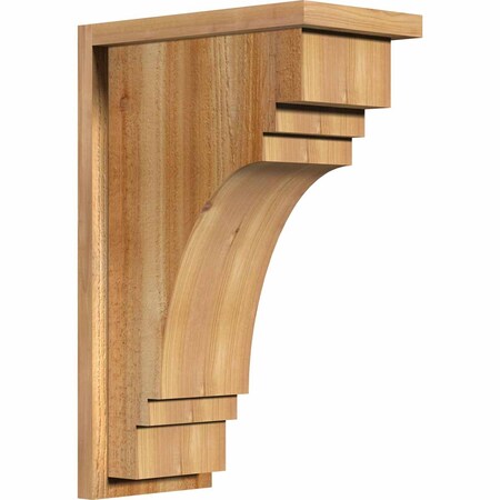 Ekena Millwork Pescadero Rough Sawn Corbel w/Backplate, Western Red Cedar, 8"W x 14"D x 22"H COR08X14X22PEC01RWR